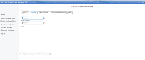 Create Certificate Store