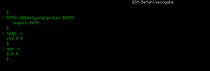 QSH-Befehlseingabe