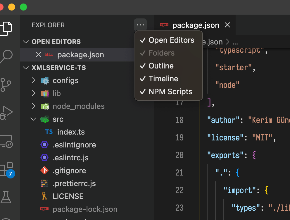 NPM-Integration in Visual Studio Code 