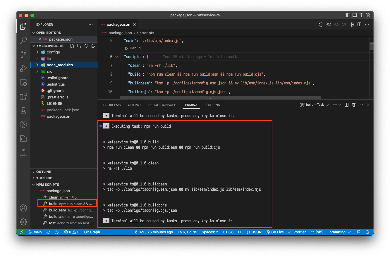 Bauprozess in Visual Studio Code 