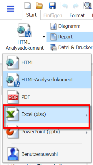 Ändern der Ausgabeart für die Liste in Excel